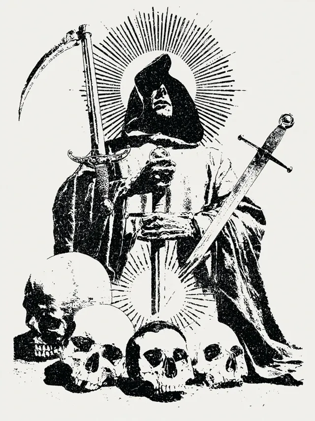 esoteric, grim reaper with swords, murder